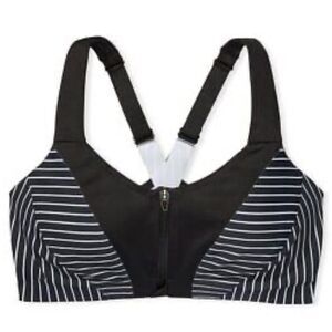 Victoria’s Secret knockout Maximum Support Front Close Sports Bra black striped